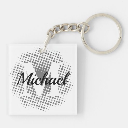 Initiaal Letter Aangepaste naam Klassiek Sleutelhanger (Achterkant)