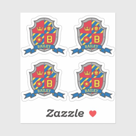 Initiaal letter B aangepaste naam leeuw-krest schi Sticker (Vel)