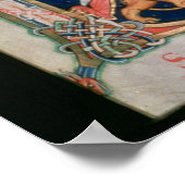 Initiaal letter 'B' Beatus vir - Gezegend is de Poster (Hoek)