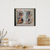 Initiaal letter 'B' Beatus vir - Gezegend is de Poster (Keuken)