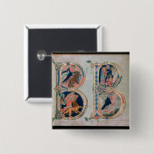 Initiaal letter 'B' Beatus vir - Gezegend is de Vierkante Button 5,1 Cm (Voorkant /achterkant)