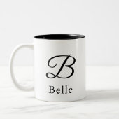 Initiaal letter b eenvoudig monogram moderne stijl tweekleurige koffiemok (Links)