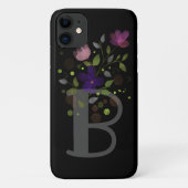 Initiaal Letter B Plus Floral Design Case-Mate iPhone Case (Achterkant)
