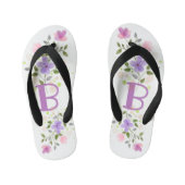 Initiaal Letter B Plus Floral Design Kinder Teenslippers (Voetbed)