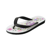 Initiaal Letter B Plus Floral Design Kinder Teenslippers (Schuin)