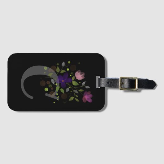 Initiaal Letter C Plus Floral Design Bagagelabel (Voorkant (horizontaal))