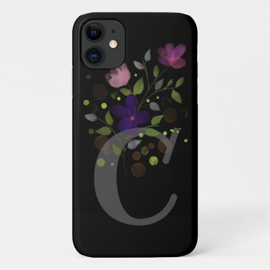 Initiaal Letter C Plus Floral Design Case-Mate iPhone Case (Achterkant)