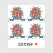 Initiaal letter D aangepaste naam leeuwerschild Sticker (Vel)