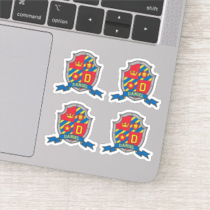 Initiaal letter D aangepaste naam leeuwerschild Sticker