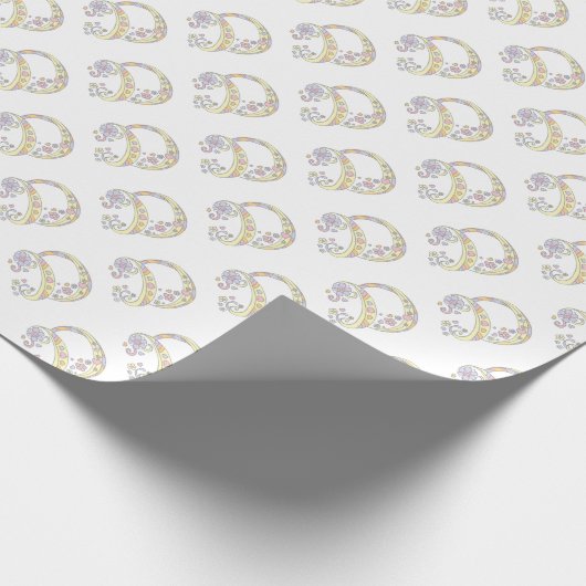 Initiaal letter D monogram gepersonaliseerde wrap Cadeaupapier (Hoek)