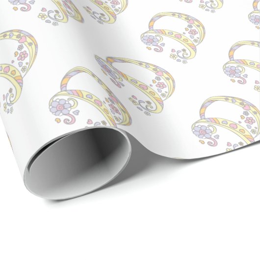 Initiaal letter D monogram gepersonaliseerde wrap Cadeaupapier (Rol Hoek)