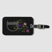 Initiaal Letter D Plus Floral Design Bagagelabel (Voorkant (horizontaal))