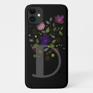 Initiaal Letter D Plus Floral Design Case-Mate iPhone Case