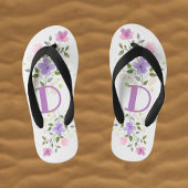 Initiaal Letter D Plus Floral Design Kinder Teenslippers