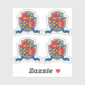 Initiaal letter E aangepaste naam leeuwerschild Sticker (Vel)