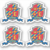 Initiaal letter E aangepaste naam leeuwerschild Sticker (Voorkant)