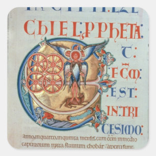 Initiaal Letter "E" Et factum est Vierkante Sticker