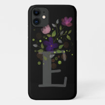 Initiaal Letter E Plus Floral Design