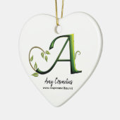 Initiaal Letter Een groen visitekaartje ornament c (Links)