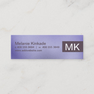 Initiaal Letter   Eenvoudige Paarse Textuur Mini Visitekaartje