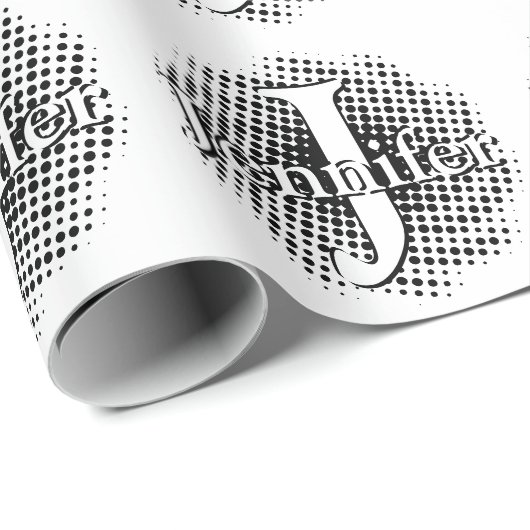 Initiaal Letter en Naam Custom Cadeaupapier (Rol Hoek)