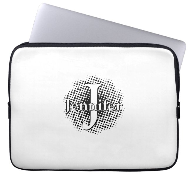 Initiaal Letter en Naam Custom Laptop Sleeve (Voorkant)
