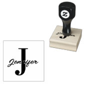 Initiaal Letter en Naam Custom Rubberstempel (Gestempeld)