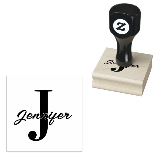 Initiaal Letter en Naam Custom Rubberstempel (Gestempeld)