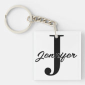 Initiaal Letter en Naam Custom Sleutelhanger (voorkant)