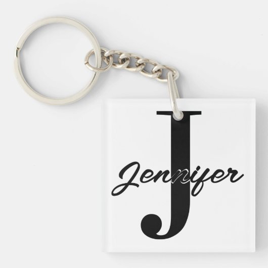 Initiaal Letter en Naam Custom Sleutelhanger (voorkant)