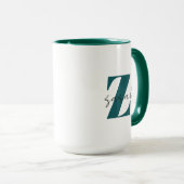 Initiaal Letter en Naam | Monogram Modern Stijlvol Mok (Voorkant rechts)