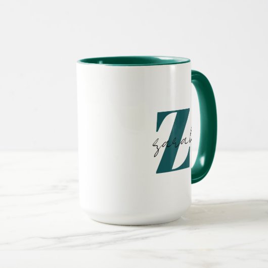 Initiaal Letter en Naam | Monogram Modern Stijlvol Mok (Voorkant rechts)