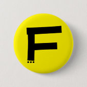 Initiaal Letter F Monogram Moderne Button (Voorkant)