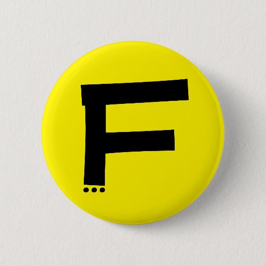 Initiaal Letter F Monogram Moderne Button (Voorkant)