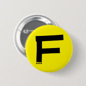 Initiaal Letter F Monogram Moderne Button (Voorkant /achterkant)