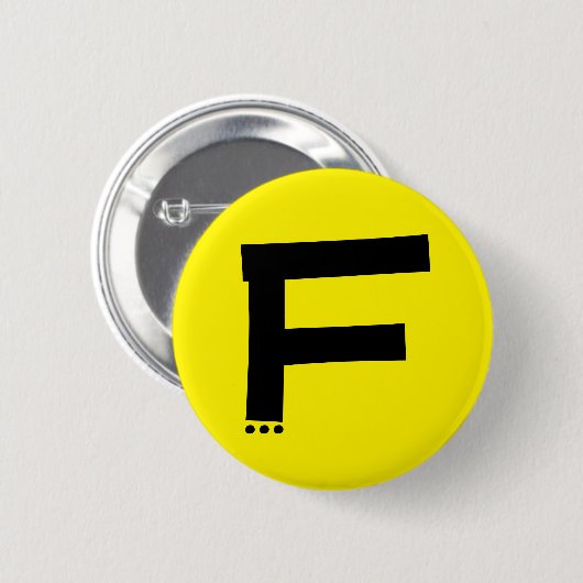 Initiaal Letter F Monogram Moderne Button (Voorkant /achterkant)