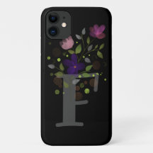 Initiaal Letter F Plus Floral Design