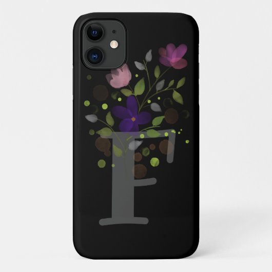Initiaal Letter F Plus Floral Design Case-Mate iPhone Case (Achterkant)