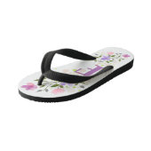 Initiaal Letter F Plus Floral Design Kinder Teenslippers (Schuin)