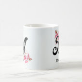 Initiaal Letter Floral M Monogram koffie Mok (Center)