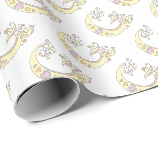 Initiaal letter G monogram gepersonaliseerde omloo Cadeaupapier (Rol Hoek)