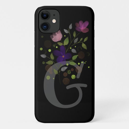 Initiaal Letter G Plus Floral Design Case-Mate iPhone Case (Achterkant)