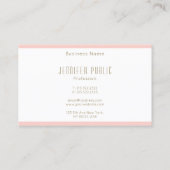 Initiaal Letter Gold Blush Pink Modern Monogram Visitekaartje (Achterkant)