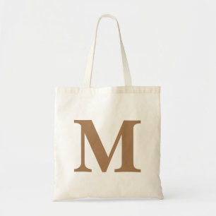 Initiaal Letter Gold Monogram Modern Tote Bag