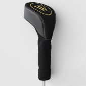 Initiaal Letter Golf Driver Hoofd Hoesje : Zwart G Golfheadcover (Schuin)