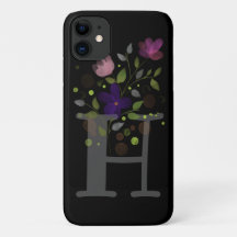 Initiaal Letter H Plus Floral Design