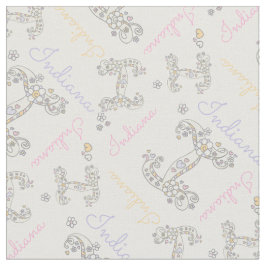 Initiaal letter I aangepaste Indiana naam stof