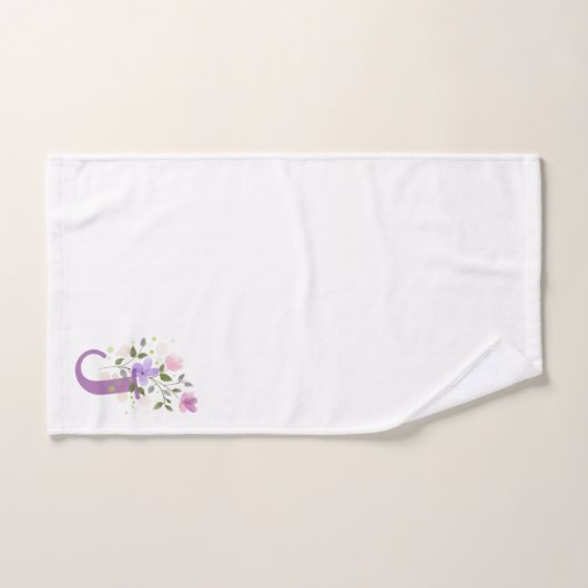 Initiaal Letter J Plus Floral Design Bath Towel Se Bad Handdoek (Handdoek)