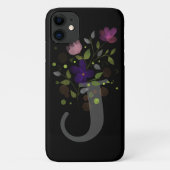 Initiaal Letter J Plus Floral Design Case-Mate iPhone Case (Achterkant)