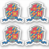 Initiaal letter K aangepaste naam leeuw crest shie Sticker (Voorkant)